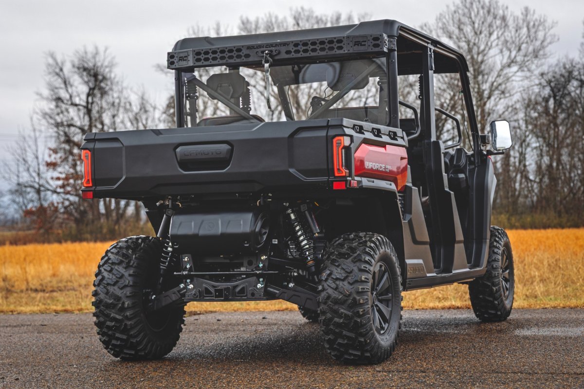 CFMOTO UFORCE U10 Pro Coilover Suspension Kit - Rear - Rough Country - Vertex, Adjustable (16-stage), Monotube, Nitrogen-Charged, 0-2 in Lift